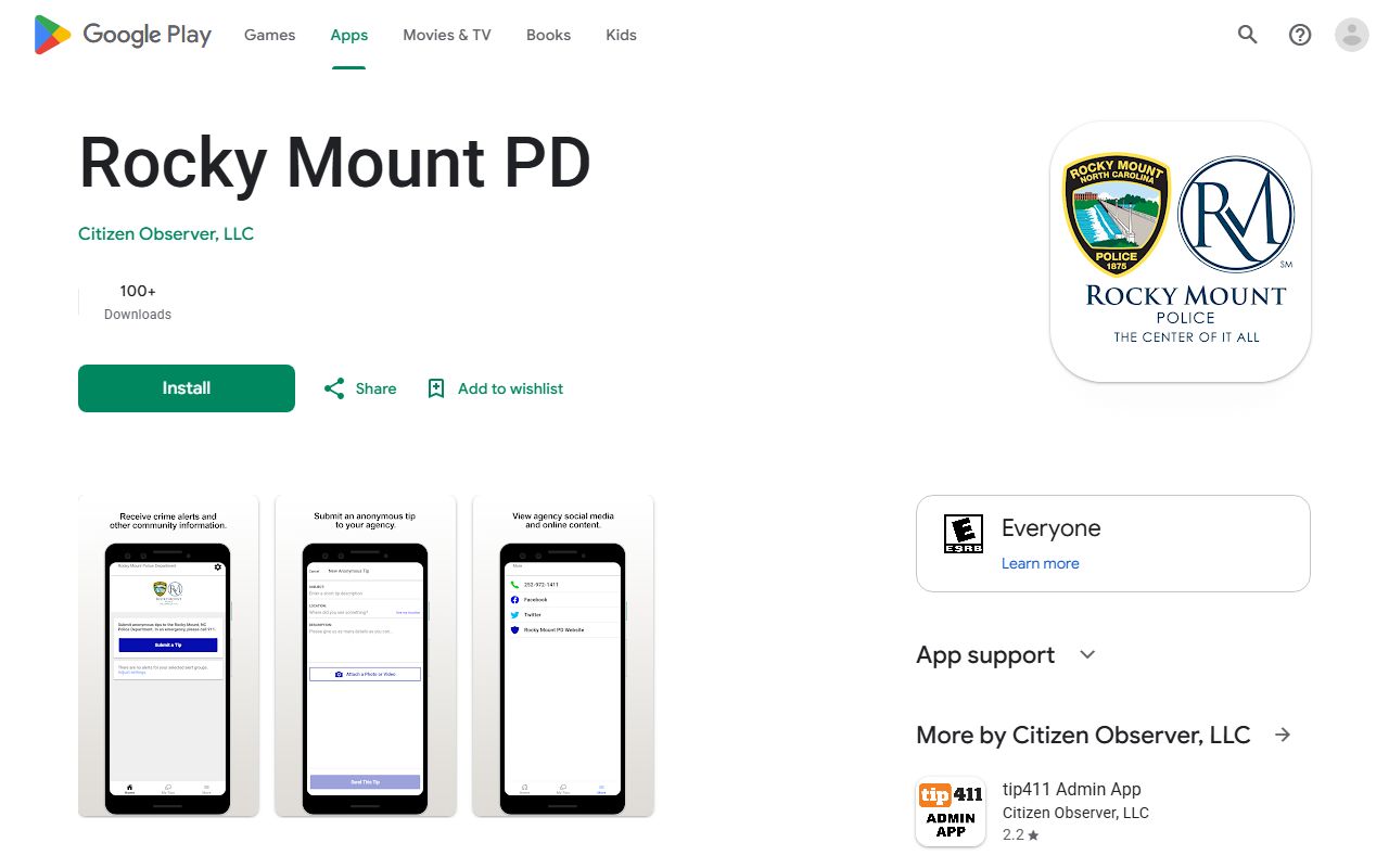 Nash County arrest records and court charges Rocky Mount Police Google Play listing
