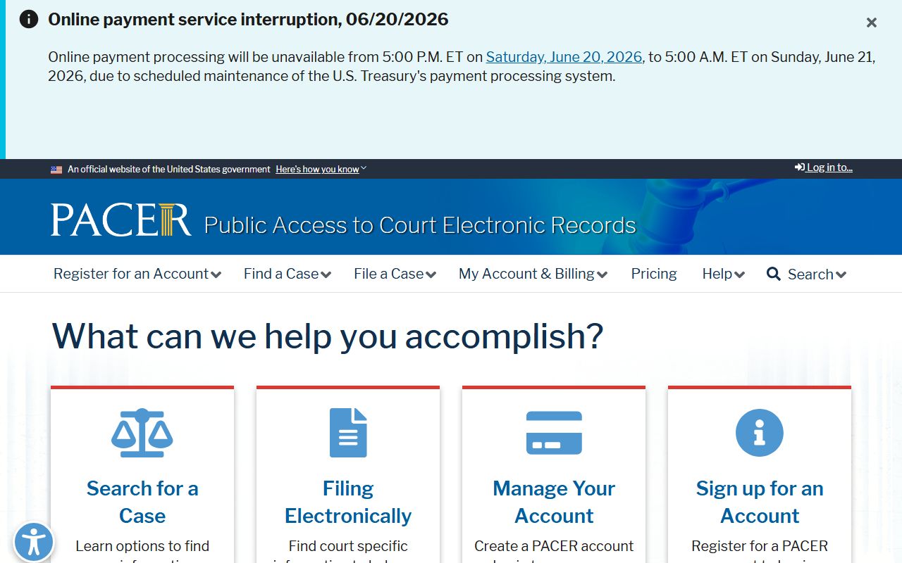Nash County court dockets PACER federal docket portal