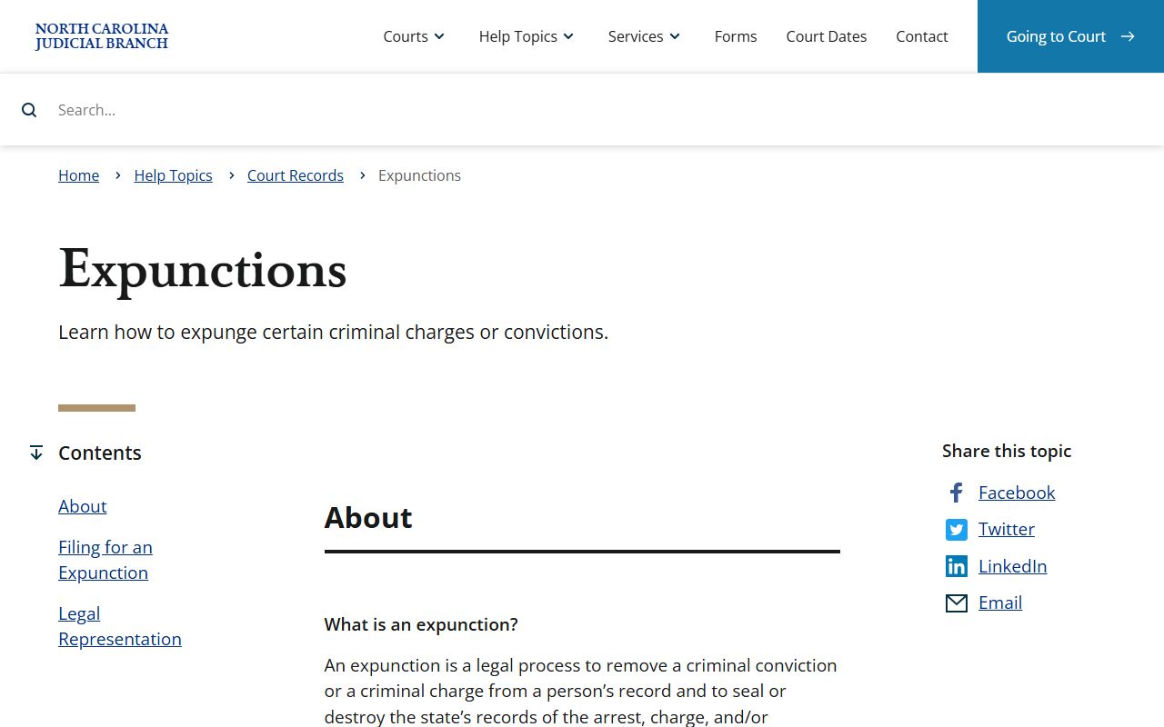 Nash County criminal court records expunction help topic