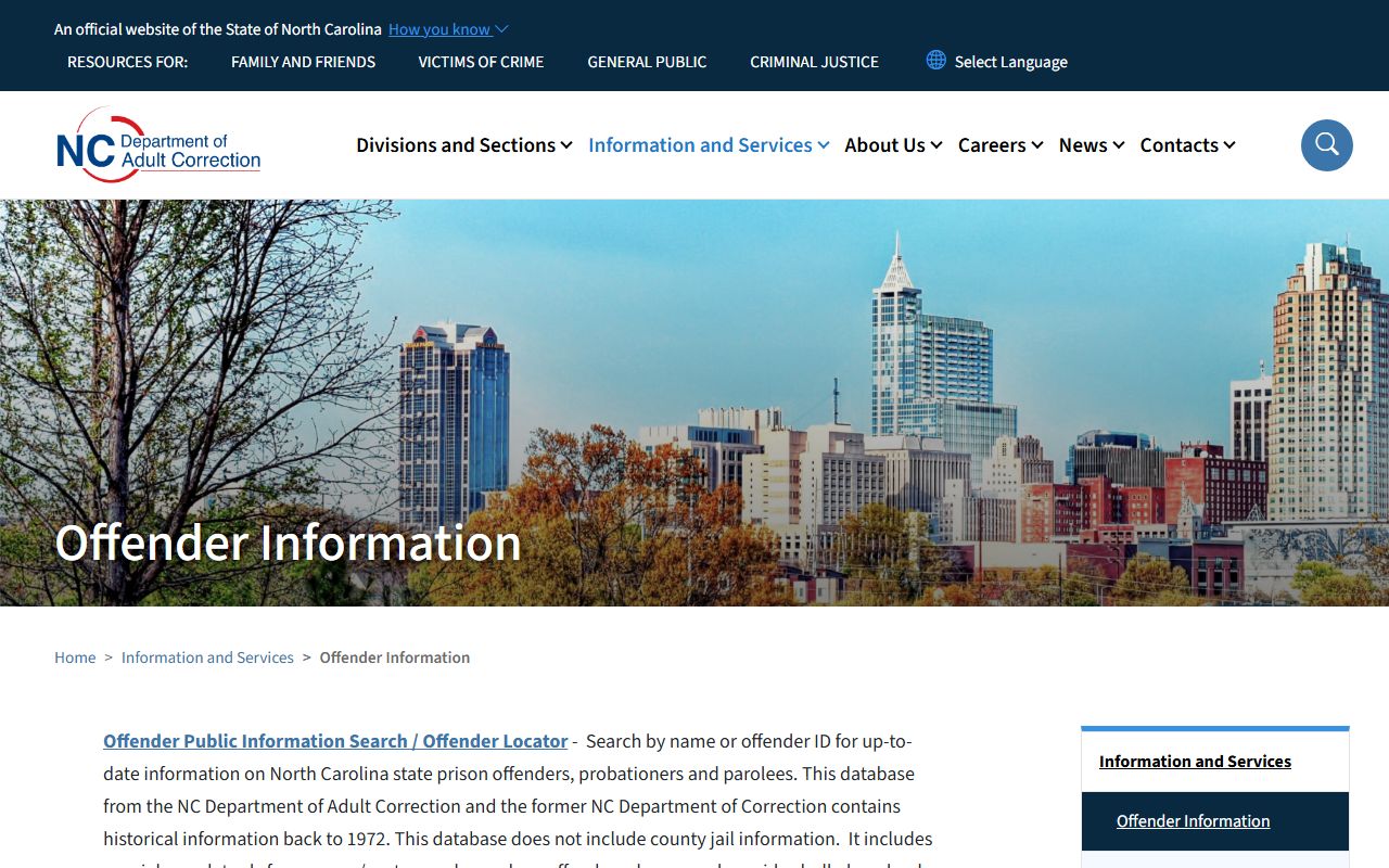 Nash County criminal court records NC DAC offender searches