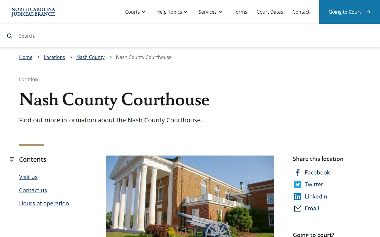 Nash County court records courthouse address and hours