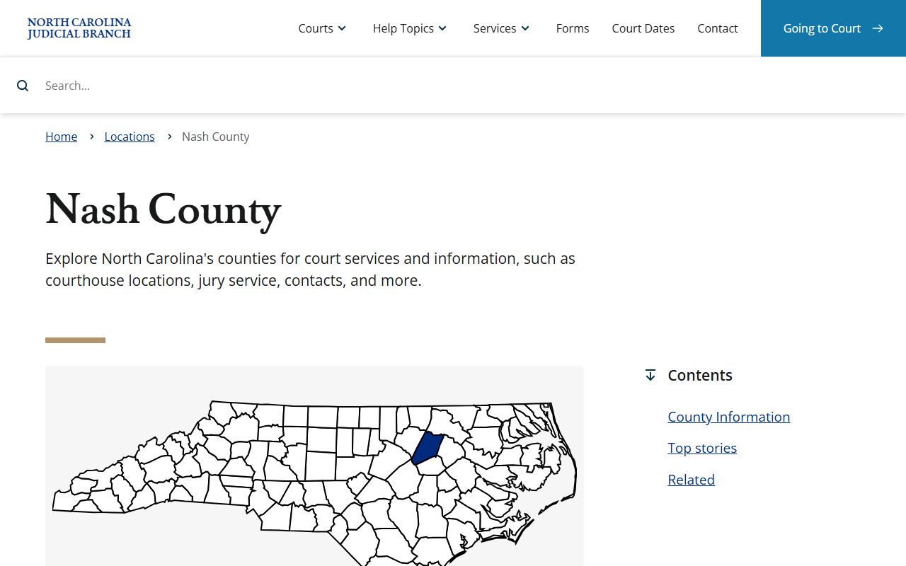 Nash County court records on the NC Judicial Branch county page