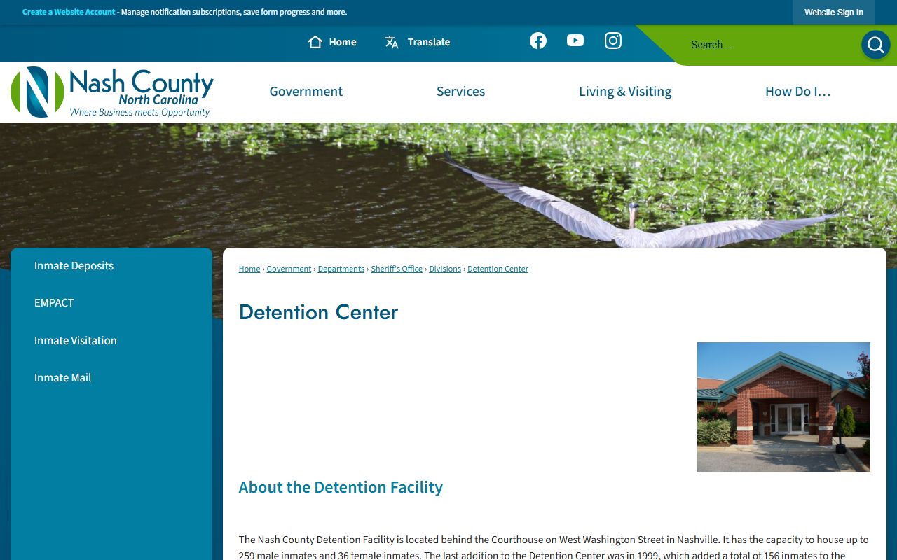 Nash County inmate records detention center information