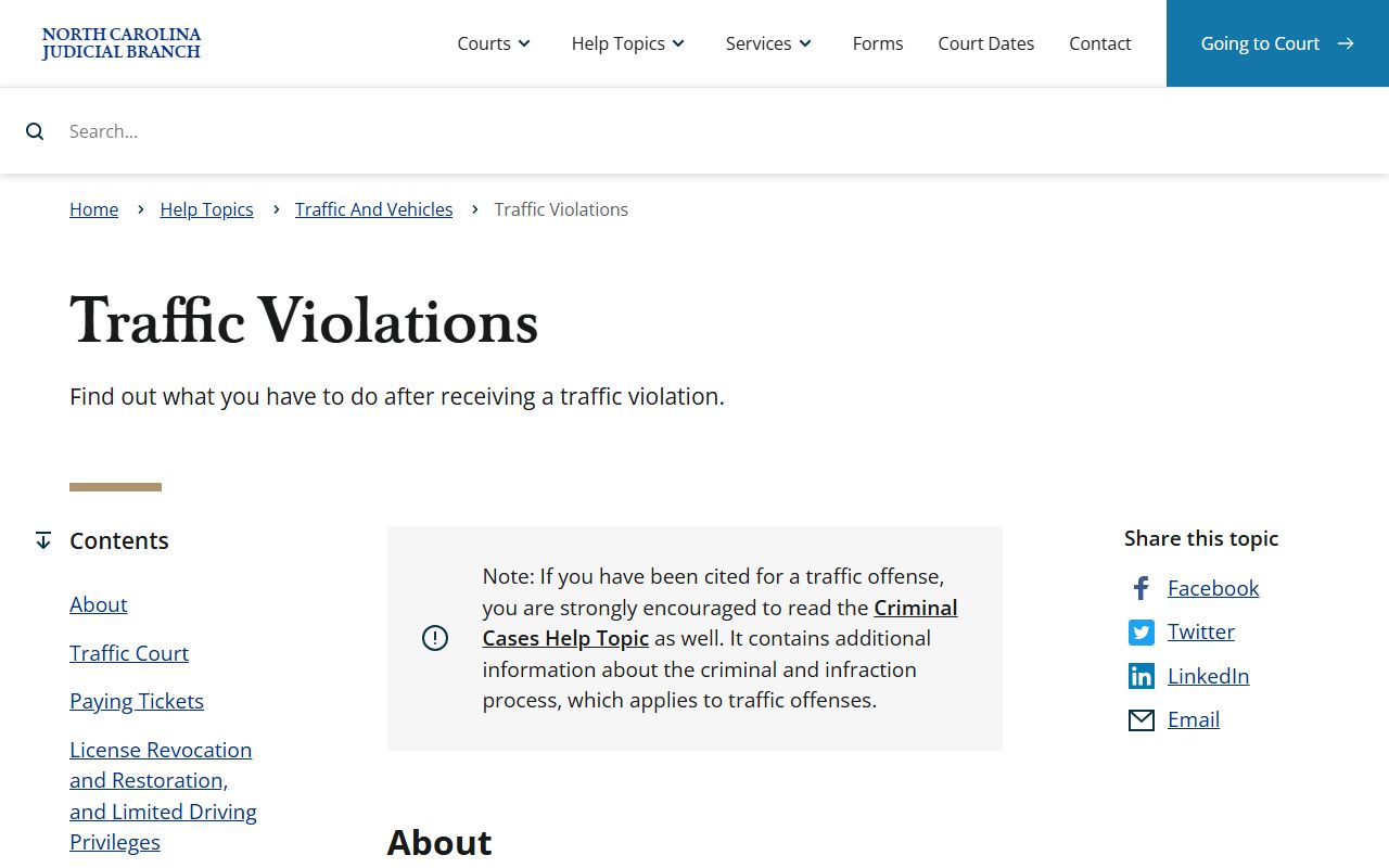 Nash County traffic court records traffic violations help topic